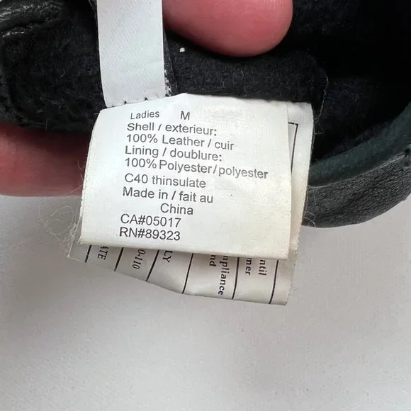 Leather Roots Black Thinsulate Women's Gloves Medium Black Driving gloves - Picture 6 of 9